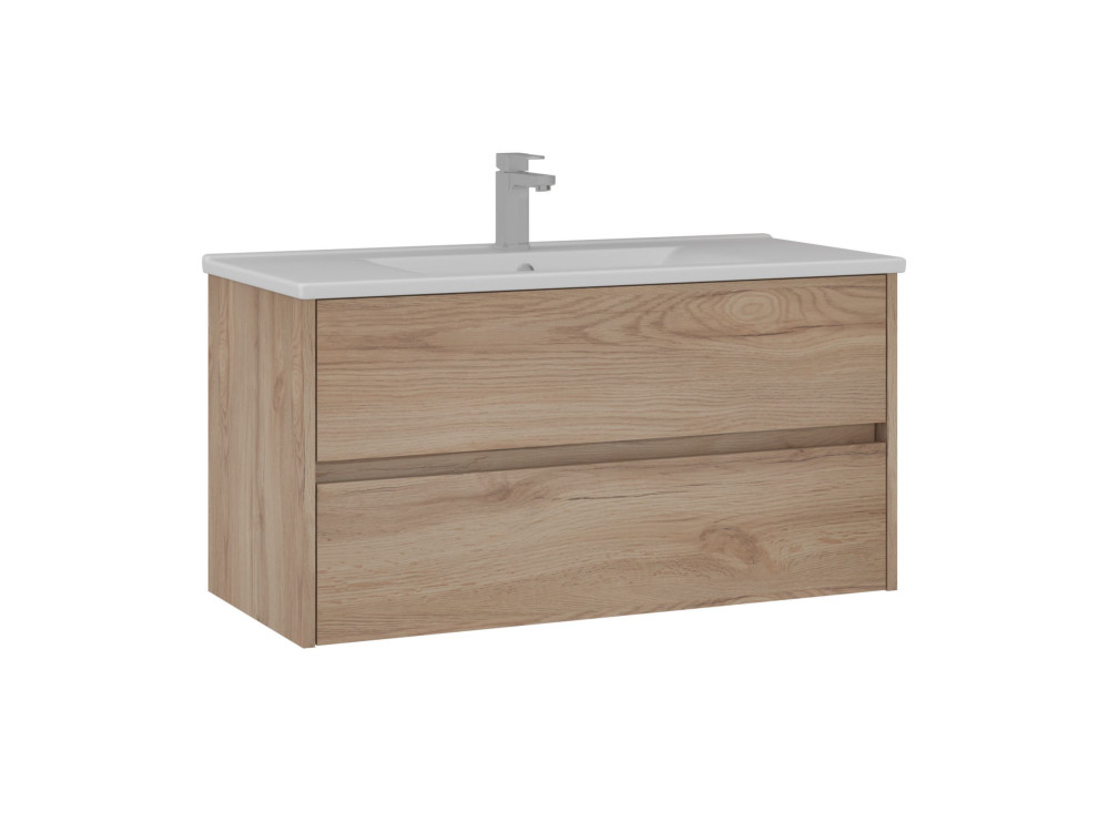 Mueble para lavabo «Side 100 v3» - 100 x 45 x 52 cm - Roble