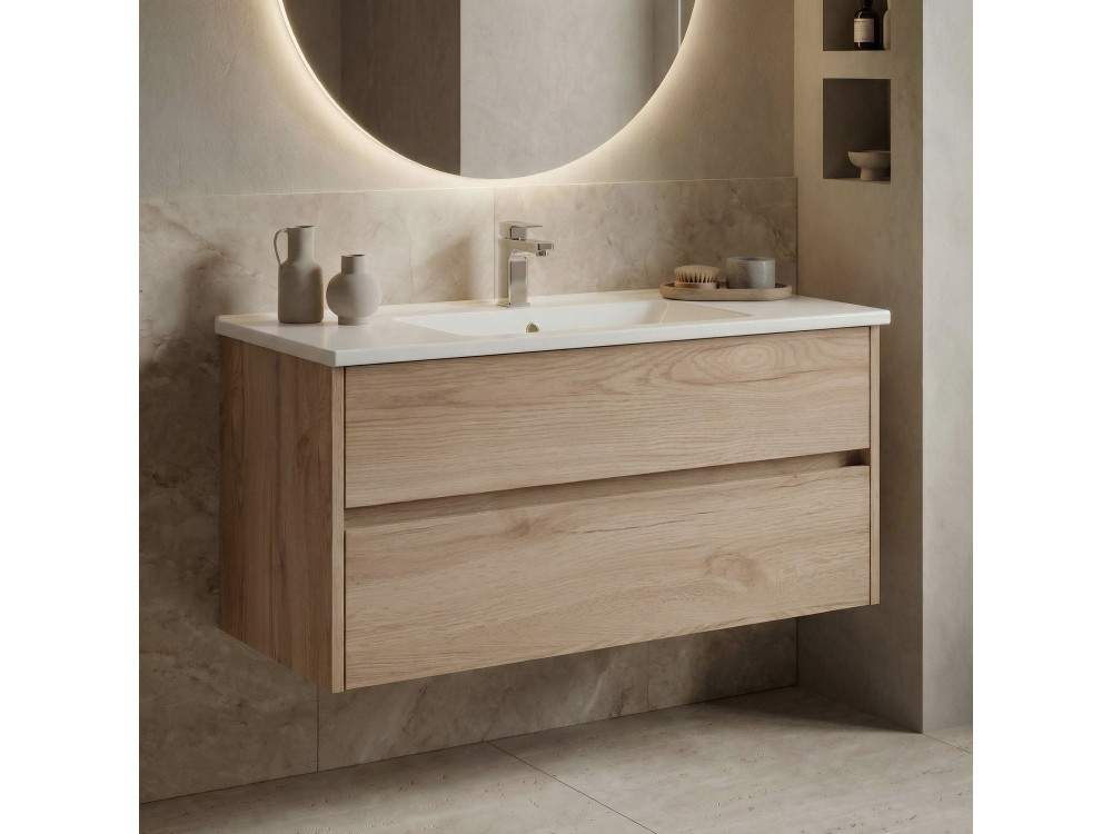 Mueble para lavabo «Side 100 v3» - 100 x 45 x 52 cm - Roble
