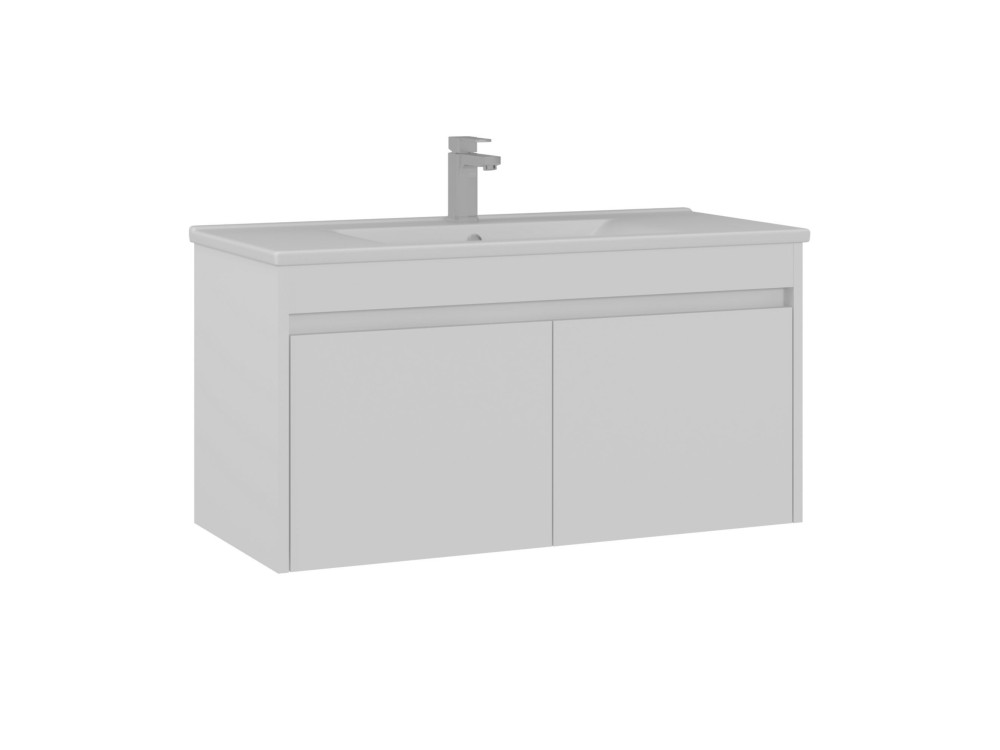 Mueble para lavabo «Side 100 v3» - 100 x 45 x 52 cm - Blanco mate
