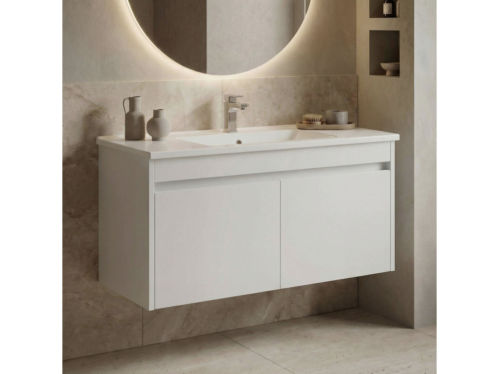 Mueble para lavabo «Side 100 v3» - 100 x 45 x 52 cm - Blanco mate