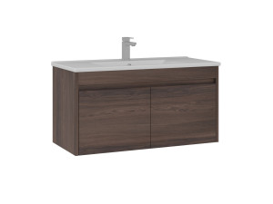 Mueble para lavabo «Side 100 v3» - 100 x 45 x 52 cm - Nogal oscuro
