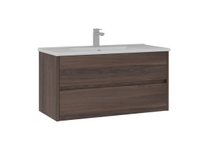 Mueble para lavabo «Side 100 v3» - 100 x 45 x 52 cm - Nogal oscuro