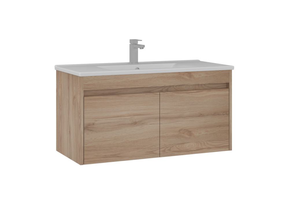 Mueble para lavabo «Side 100 v3» - 100 x 45 x 52 cm - Roble