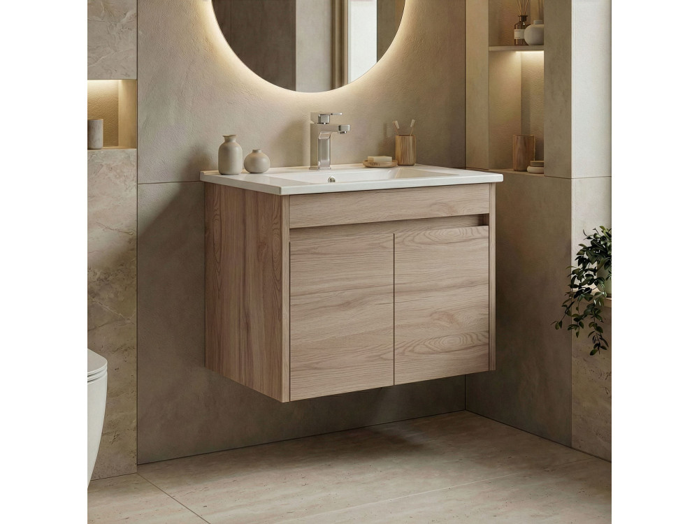 Mueble para lavabo «Side 65 v2» - 65 x 45 x 52 cm - Roble
