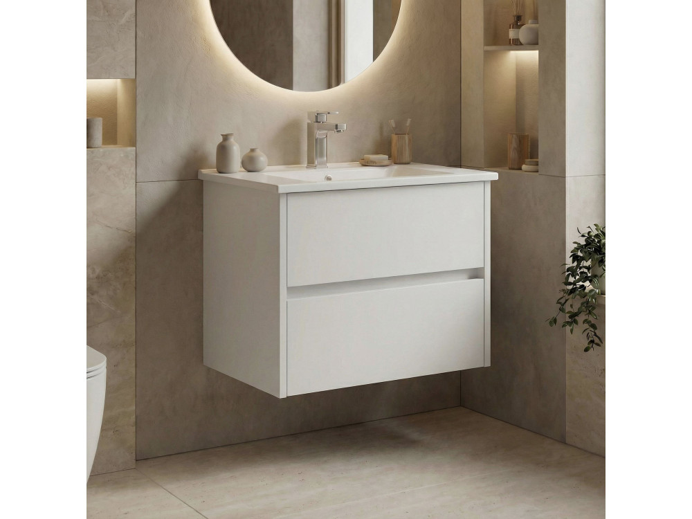 Mueble para lavabo «Side 65 v2» - 65 x 45 x 52 cm - Blanco mate