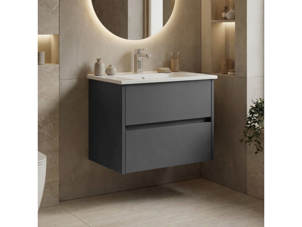 Mueble para lavabo «Side 65 v2» - 65 x 45 x 52 cm - Antracita mate