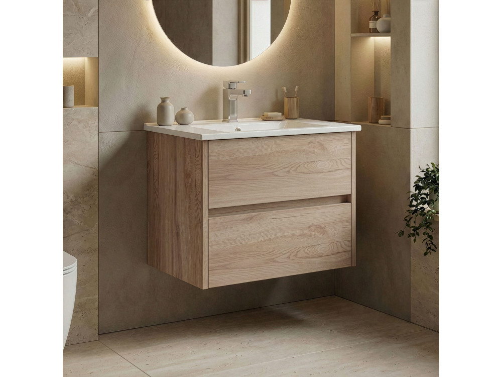 Mueble para lavabo «Side 65 v2» - 65 x 45 x 52 cm - Roble