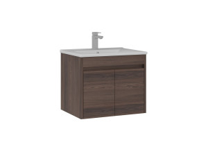 Mueble para lavabo «Side 65 v2» - 65 x 45 x 52 cm - Nogal oscuro