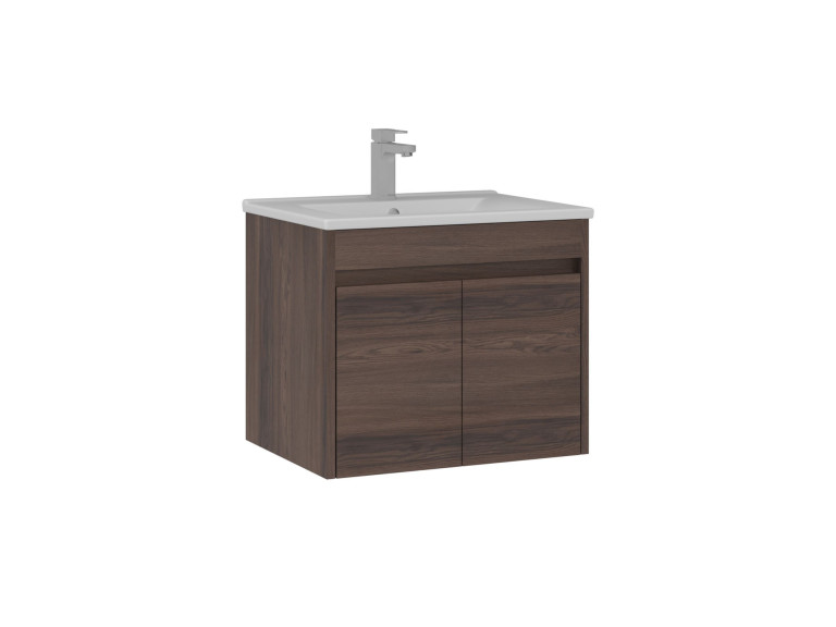 Mueble para lavabo «Side 65 v2» - 65 x 45 x 52 cm - Nogal oscuro