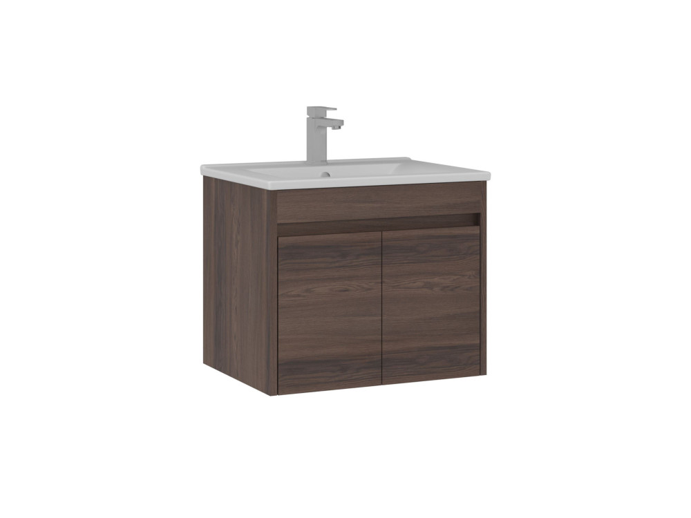 Mueble para lavabo «Side 65 v2» - 65 x 45 x 52 cm - Nogal oscuro