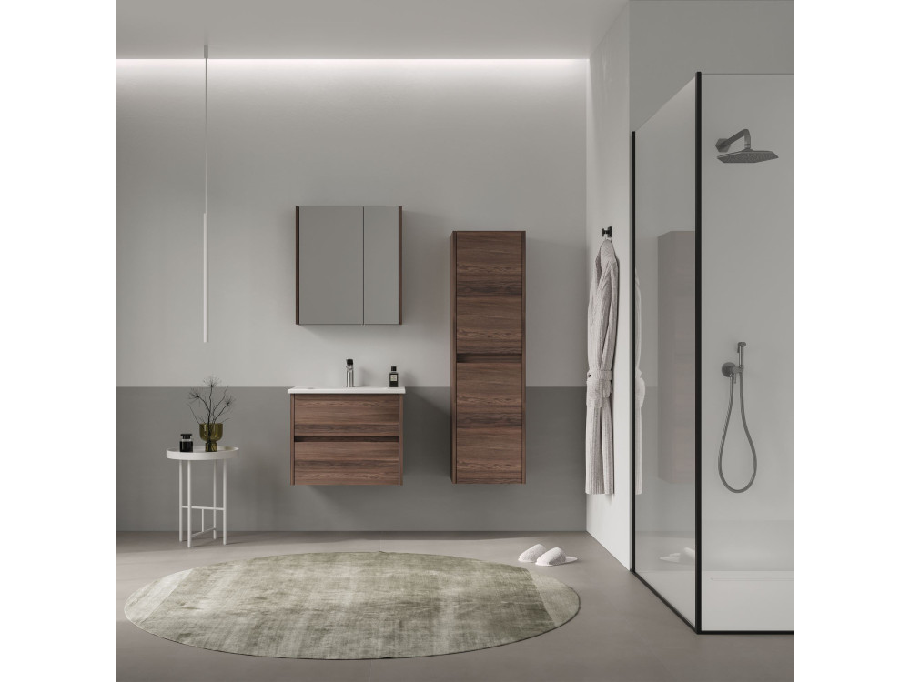 Mueble para lavabo «Side 65 v2» - 65 x 45 x 52 cm - Nogal oscuro