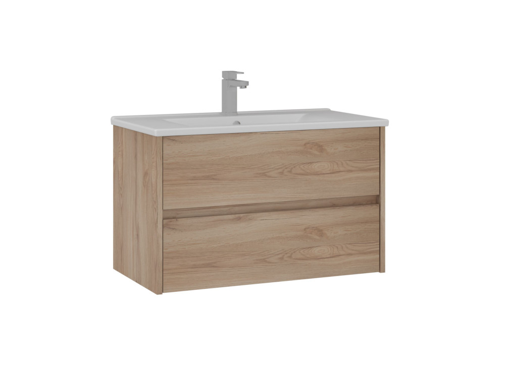 Mueble para lavabo «Side 85 v2» - 85 x 45 x 52 cm - Roble