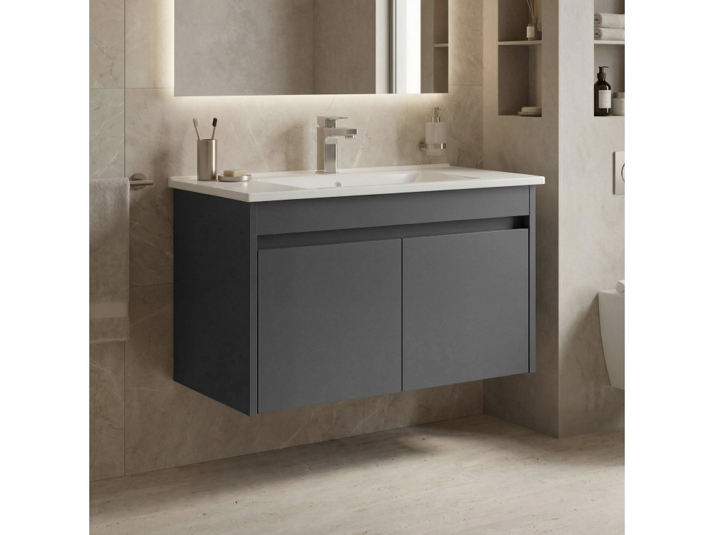 Mueble para lavabo «Side 85 v2» - 85 x 45 x 52 cm - Antracita mate
