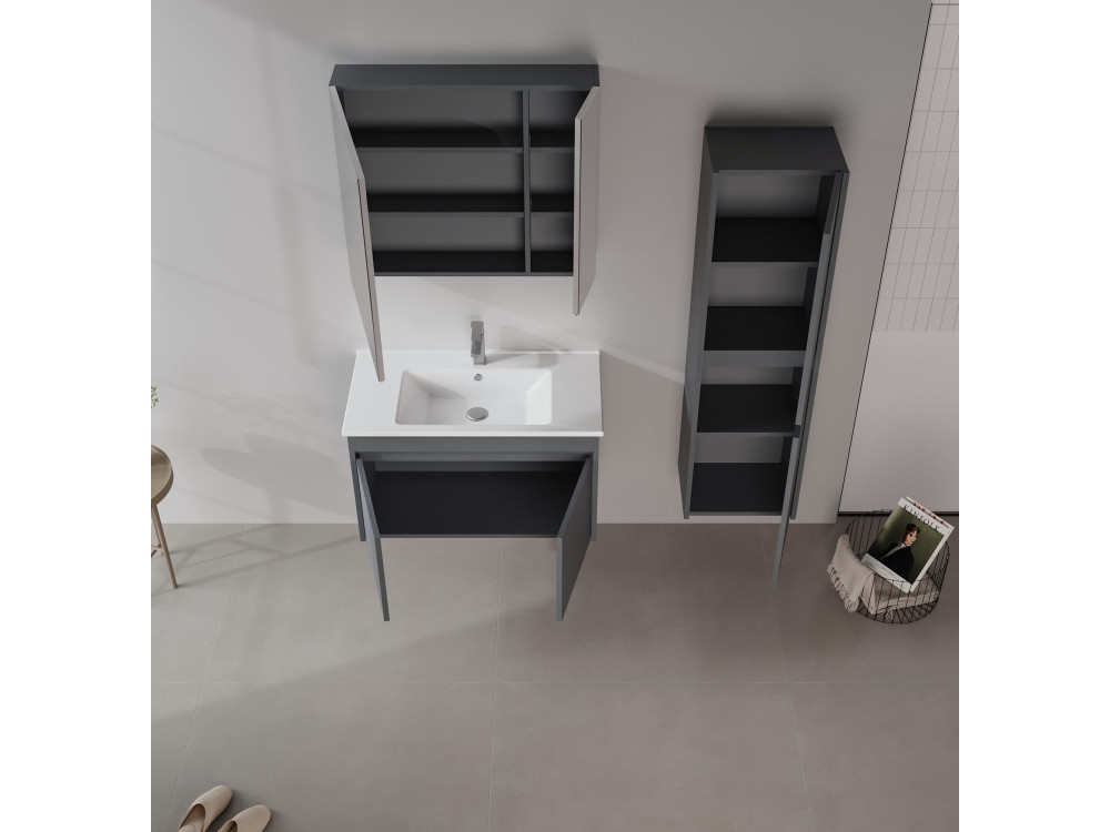 Mueble para lavabo «Side 85 v2» - 85 x 45 x 52 cm - Antracita mate