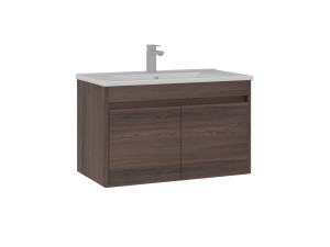 Mueble para lavabo «Side 85 v2» - 85 x 45 x 52 cm - Nogal oscuro