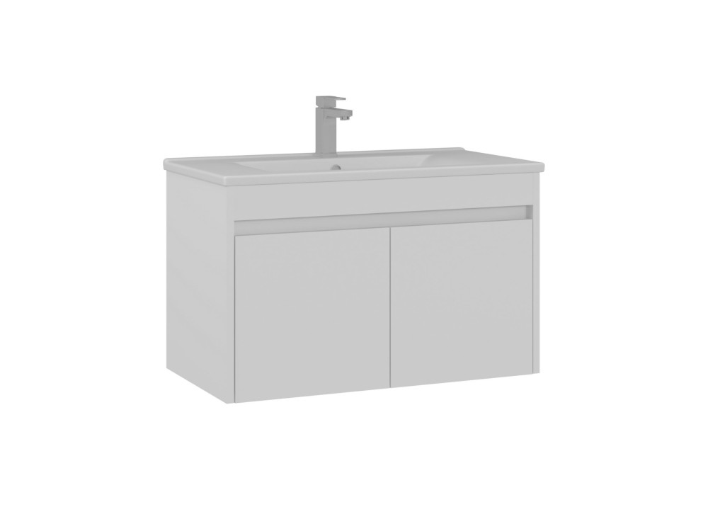 Mueble para lavabo «Side 85 v2» - 85 x 45 x 52 cm - Blanco mate