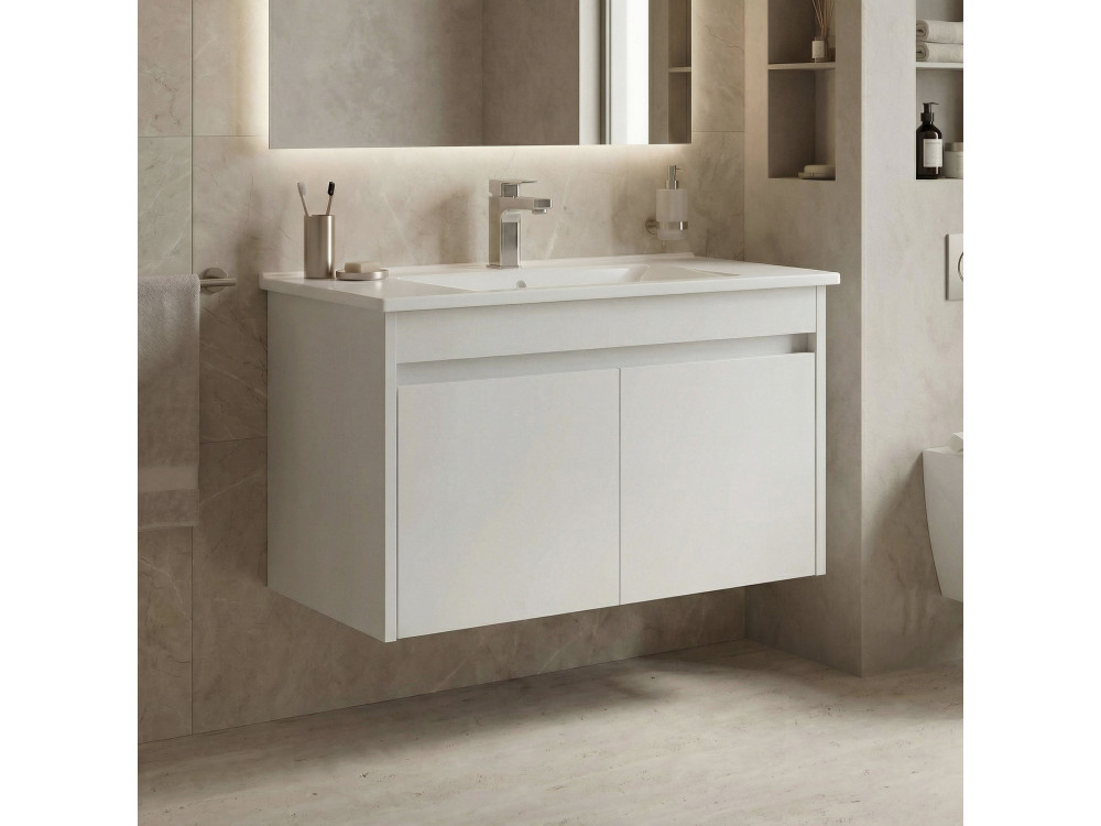 Mueble para lavabo «Side 85 v2» - 85 x 45 x 52 cm - Blanco mate