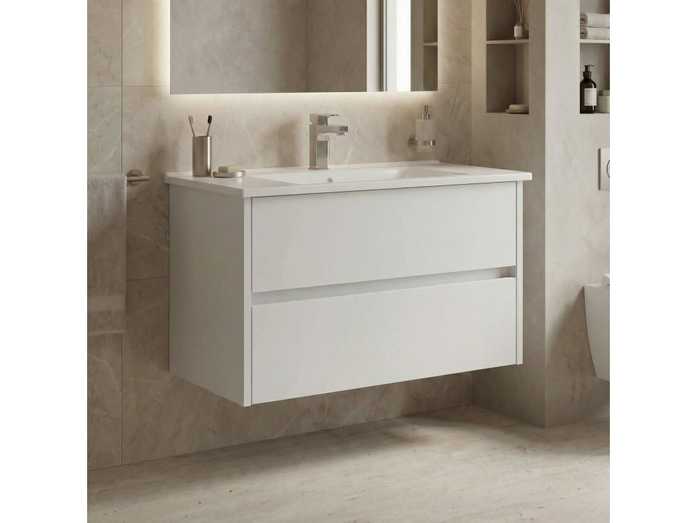 Mueble para lavabo «Side 85 v2» - 85 x 45 x 52 cm - Blanco mate