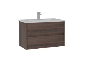 Mueble para lavabo «Side 85 v2» - 85 x 45 x 52 cm - Nogal oscuro