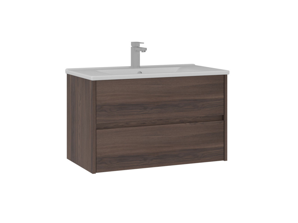 Mueble para lavabo «Side 85 v2» - 85 x 45 x 52 cm - Nogal oscuro