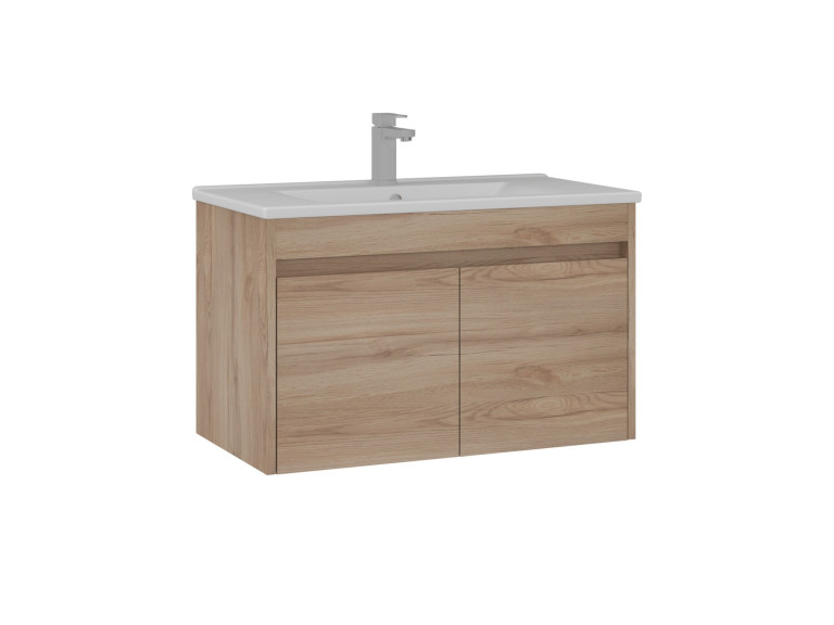 Mueble para lavabo «Side 85 v2» - 85 x 45 x 52 cm - Roble