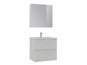 Conjunto de mueble con lavabo y espejo (2 piezas) «Nuvola 65 v2» - 65 x 50 x 62 cm - Cashmere