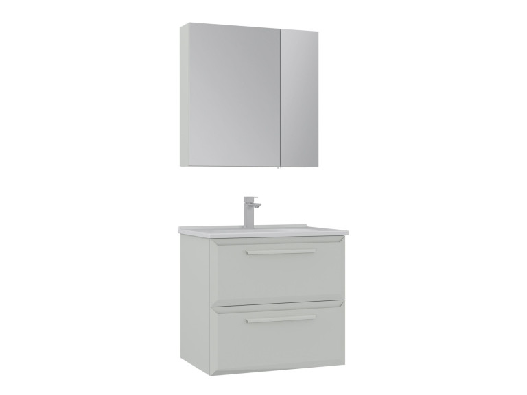 Conjunto de mueble con lavabo y espejo (2 piezas) «Nuvola 65 v2» - 65 x 50 x 62 cm - Cashmere
