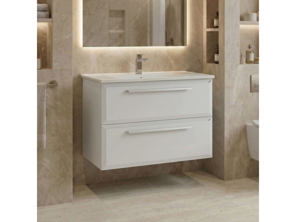 Mueble para lavabo «Nuvola 80 v2» - 80 x 50 x 62 cm - Blanco