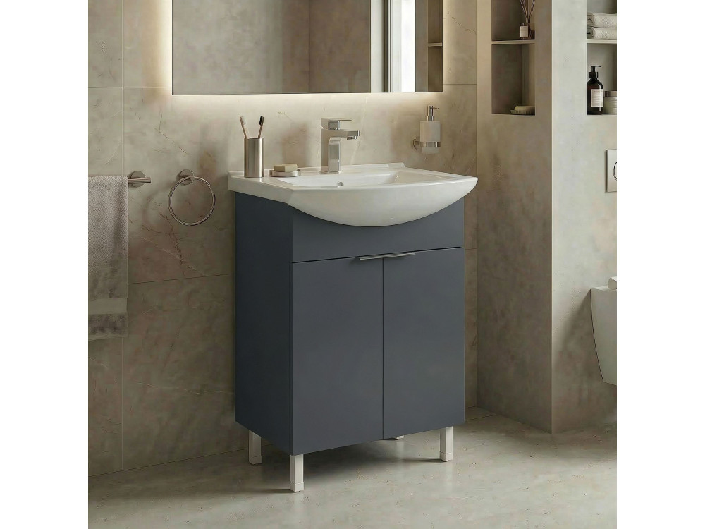 Mueble para lavabo «Purus 55» - 55 x 50 x 83 cm - Antracita mate