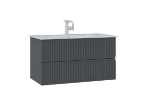 Mueble para lavabo «Moonlight 90 v2» - 91 x 51 x 51 cm - Antracita mate