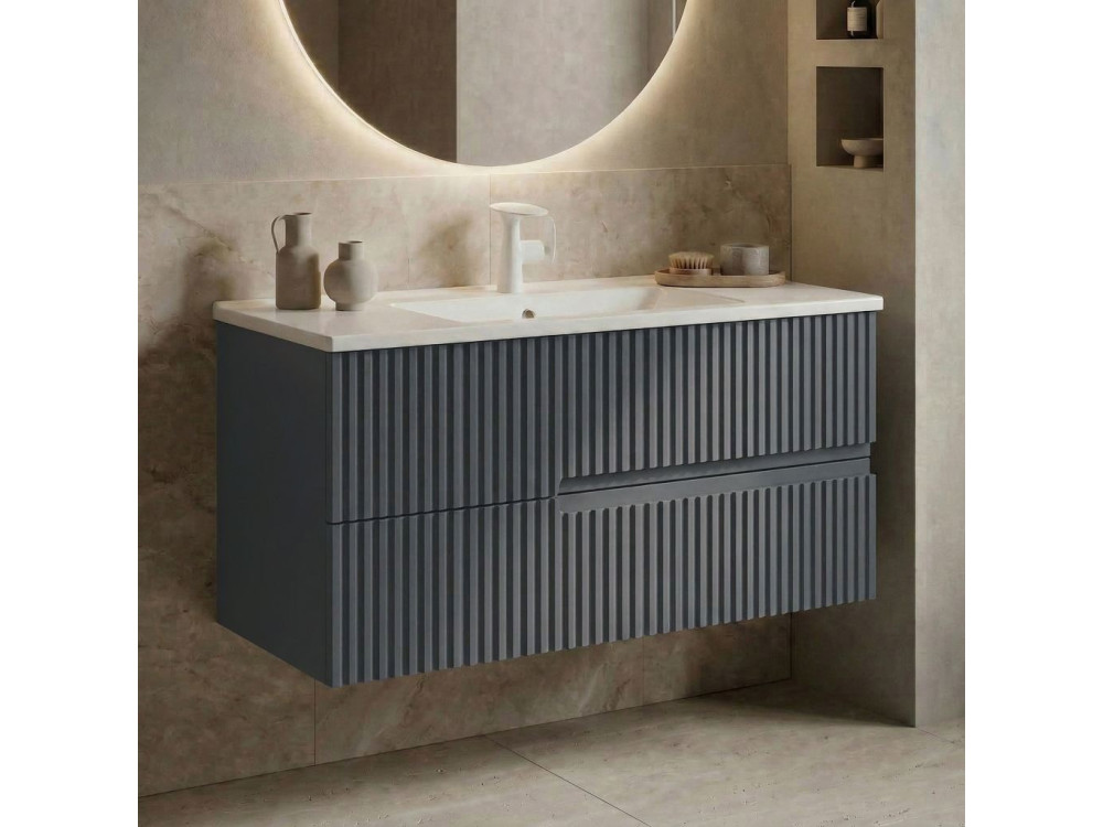 Mueble para lavabo «Moonlight 90 v2» - 91 x 51 x 51 cm - Antracita mate