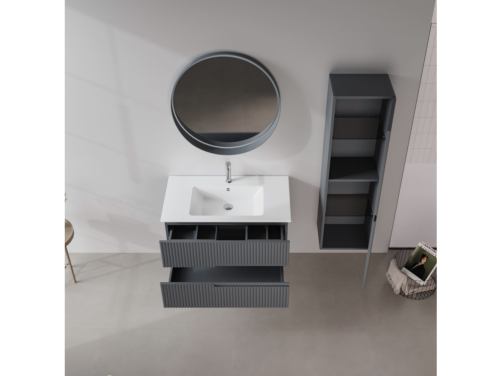 Mueble para lavabo «Moonlight 90 v2» - 91 x 51 x 51 cm - Antracita mate