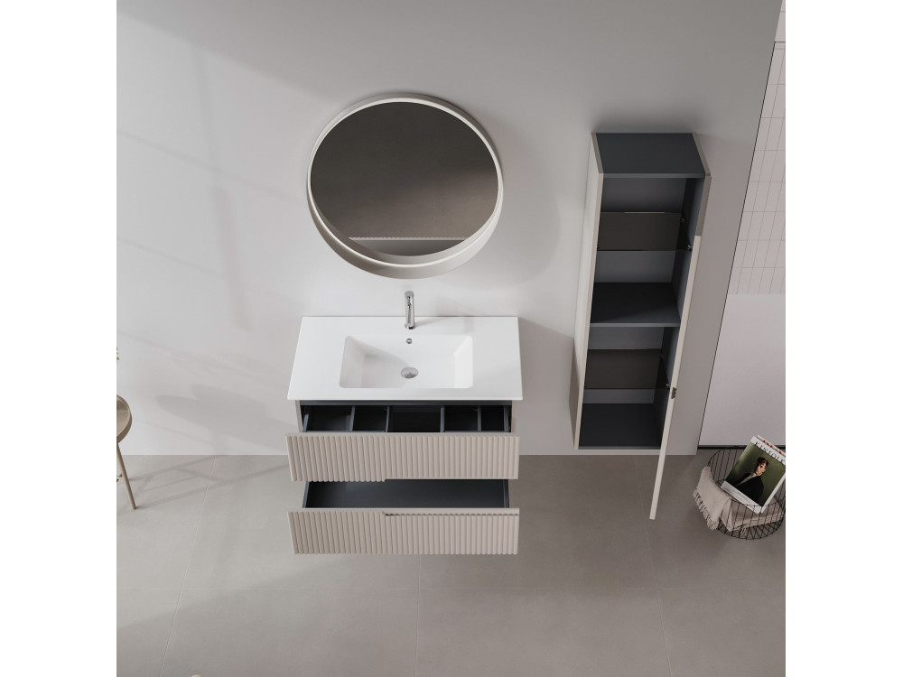 Mueble para lavabo «Moonlight 90 v2» - 91 x 51 x 51 cm - Matte Mink