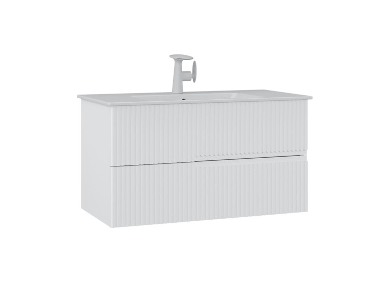 Mueble para lavabo «Moonlight 90 v2» - 91 x 51 x 51 cm - Blanco mate