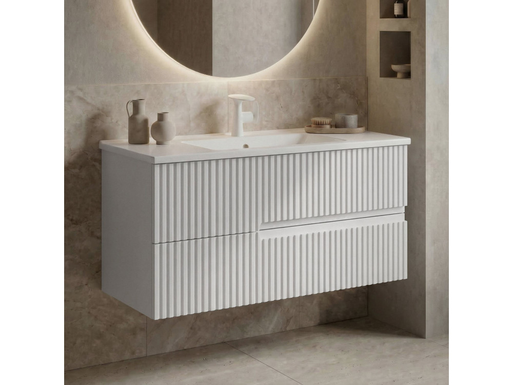 Mueble para lavabo «Moonlight 90 v2» - 91 x 51 x 51 cm - Blanco mate