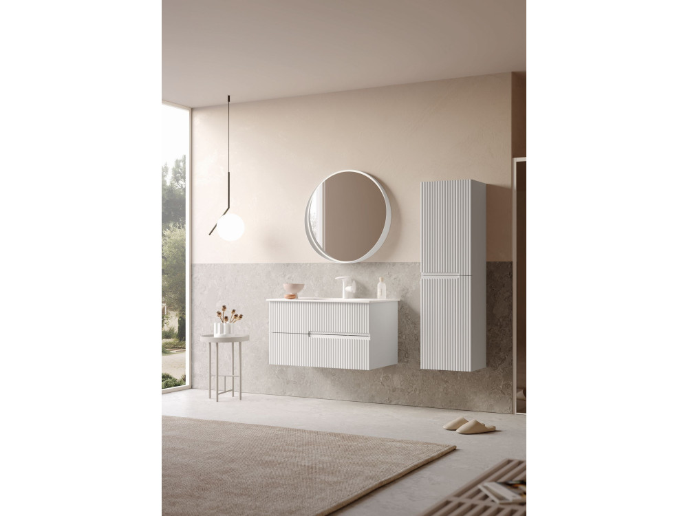 Mueble para lavabo «Moonlight 90 v2» - 91 x 51 x 51 cm - Blanco mate