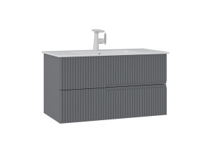 Mueble para lavabo «Moonlight 90 v2» - 91 x 51 x 51 cm - Gris mate