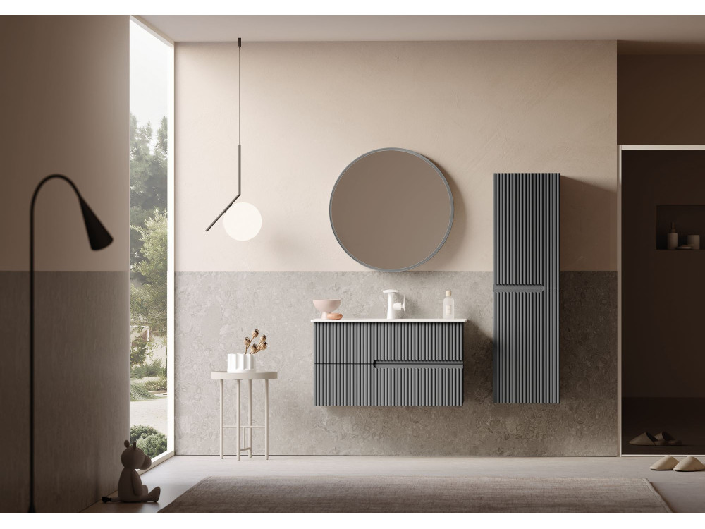 Mueble para lavabo «Moonlight 90 v2» - 91 x 51 x 51 cm - Gris mate