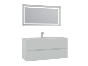 Conjunto de mueble con lavabo y espejo (2 piezas) «Nest 121 v2» - 121 x 51 x 55 cm - Mate Cashmere