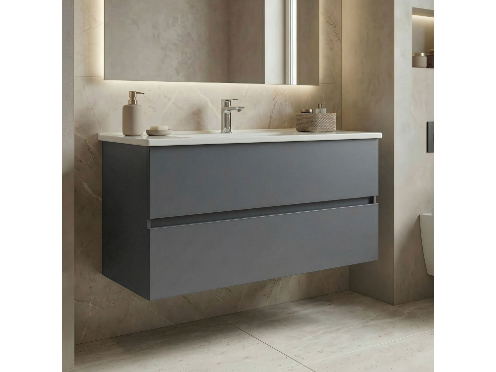 Mueble para lavabo «Nest 121 v2» - 121 x 51 x 55 cm - Gris mate