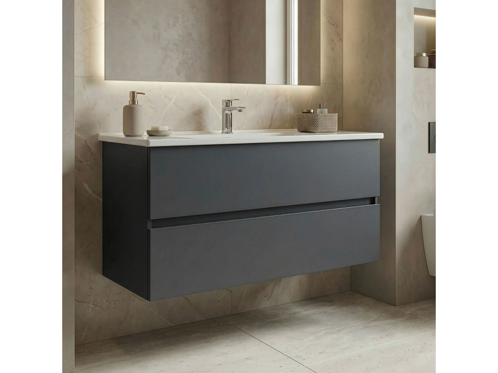 Mueble para lavabo «Nest 121 v2» - 121 x 51 x 55 cm - Antracita mate