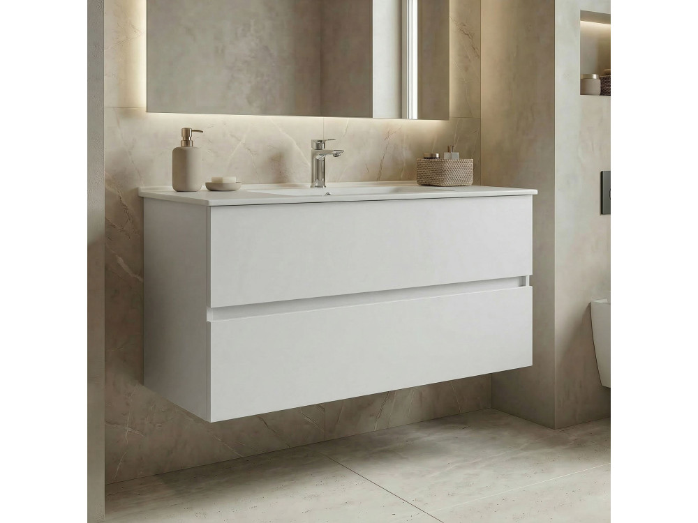 Mueble para lavabo «Nest 121 v2» - 121 x 51 x 55 cm - Blanco mate