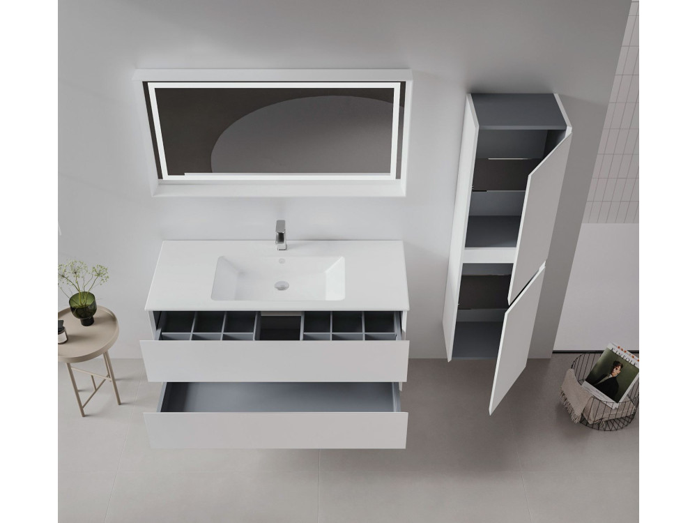 Mueble para lavabo «Nest 121 v2» - 121 x 51 x 55 cm - Blanco mate