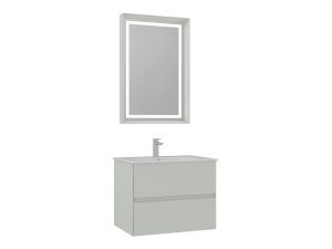 Conjunto de mueble con lavabo y espejo (2 piezas) «Nest 71 v2» - 71 x 51 x 55 cm - Cachemira mate