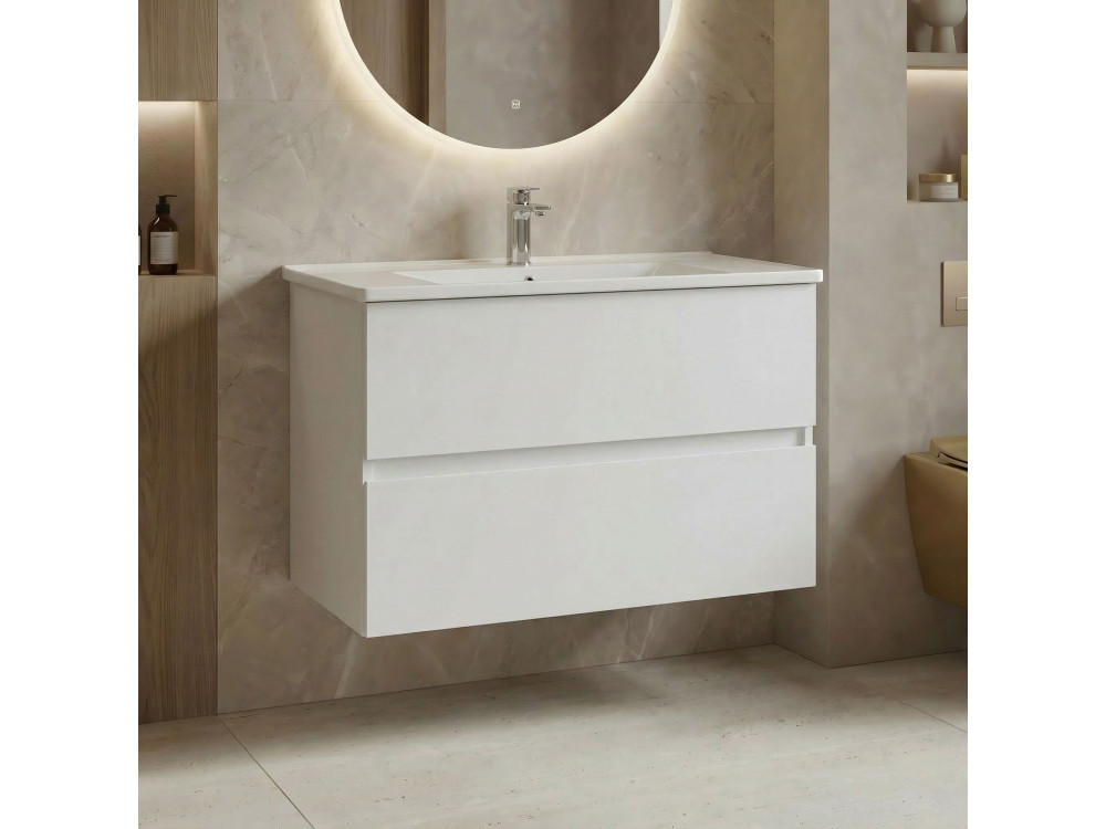 Mueble para lavabo «Nest 91 v2» - 91 x 51 x 55 cm - Blanco mate