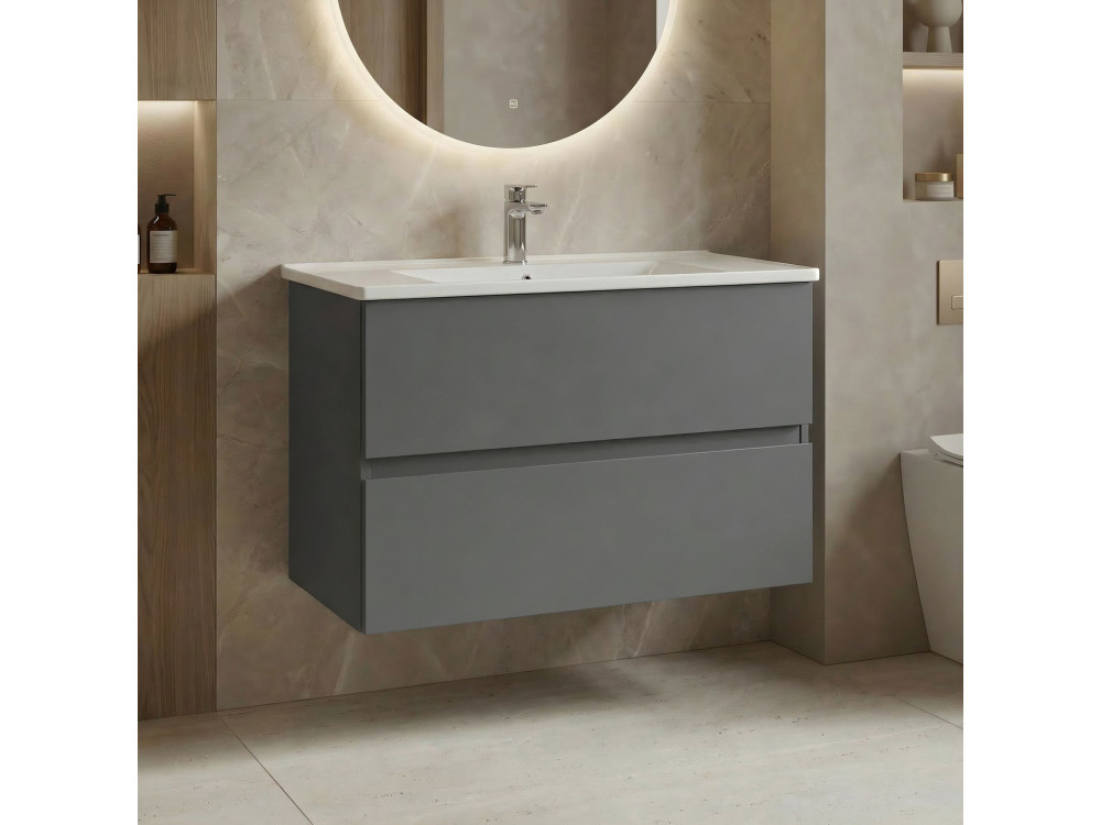 Mueble para lavabo «Nest 91 v2» - 91 x 51 x 55 cm - Gris mate