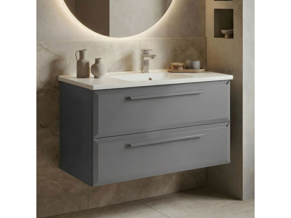 Mueble para lavabo «Nuvola 100 v2» - 100 x 50 x 62 cm - Gris