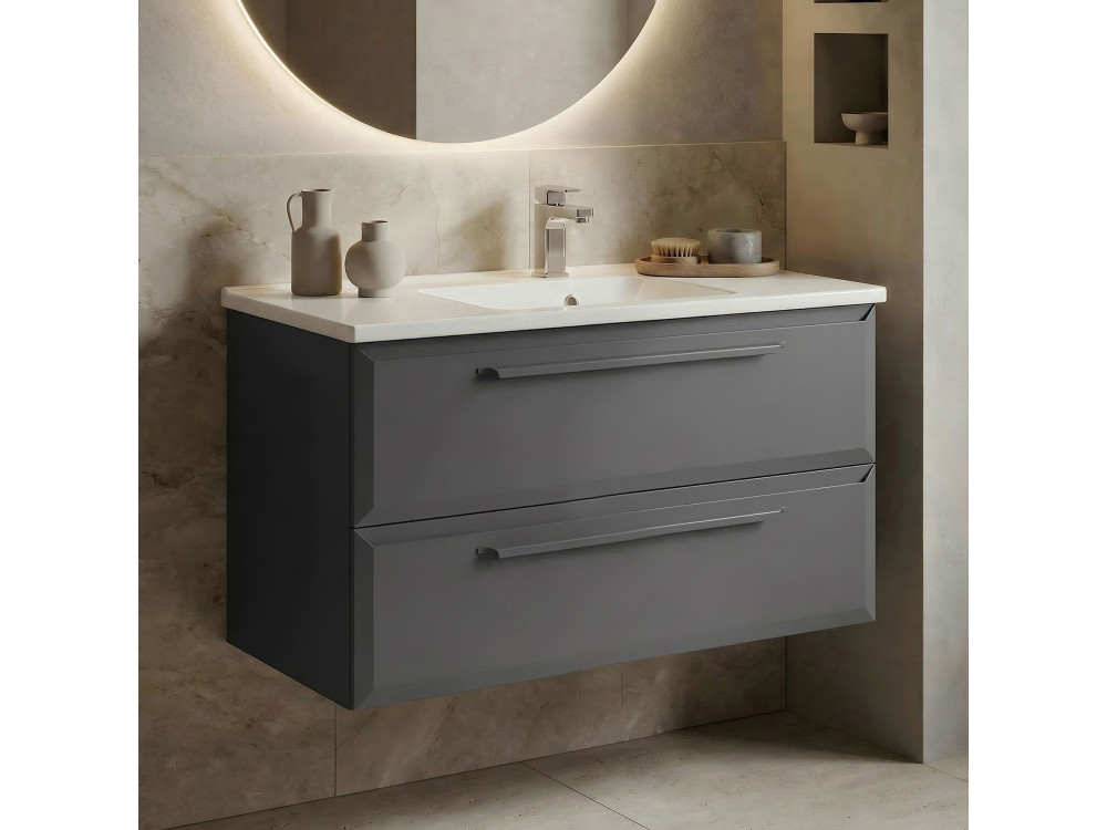 Mueble para lavabo «Nuvola 100 v2» - 100 x 50 x 62 cm - Antracita