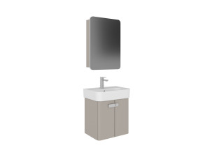 Conjunto de mueble con lavabo y espejo (2 piezas) «Orbit 55» - 55 x 38 x 62 cm - Mink