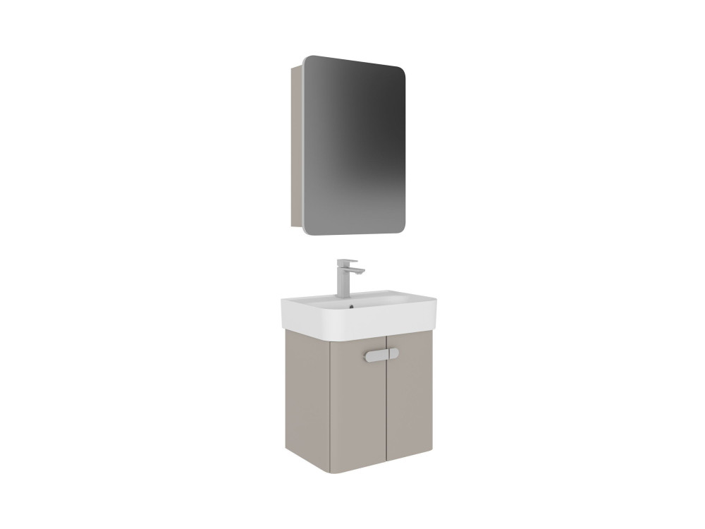 Conjunto de mueble con lavabo y espejo (2 piezas) «Orbit 55» - 55 x 38 x 62 cm - Mink